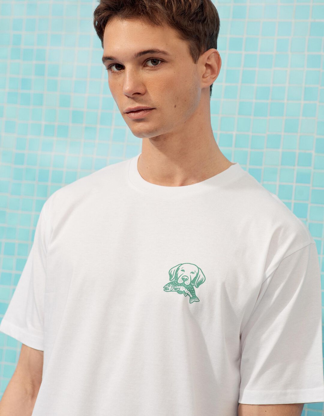 T-shirt Estampada, Homem, Branco