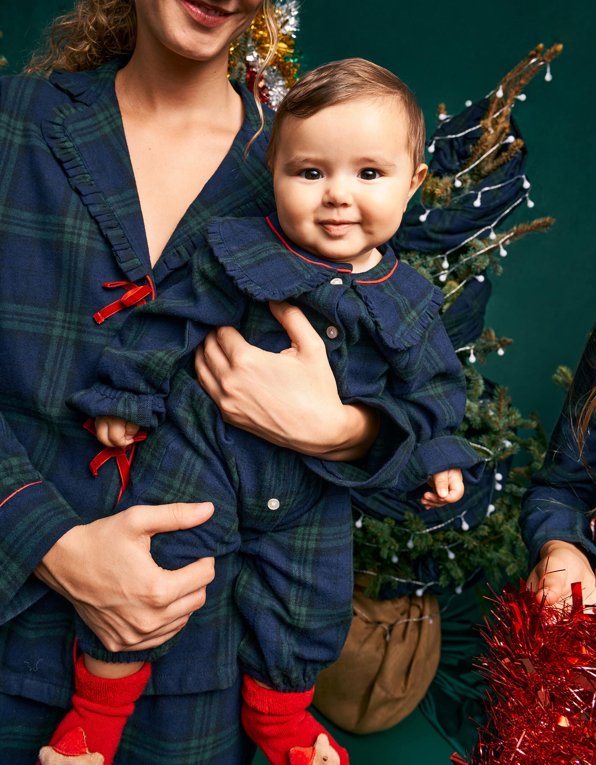Comprar Online Pijama De Natal De Flanela, Rec&eacute;m-Nascido, Azul Escuro