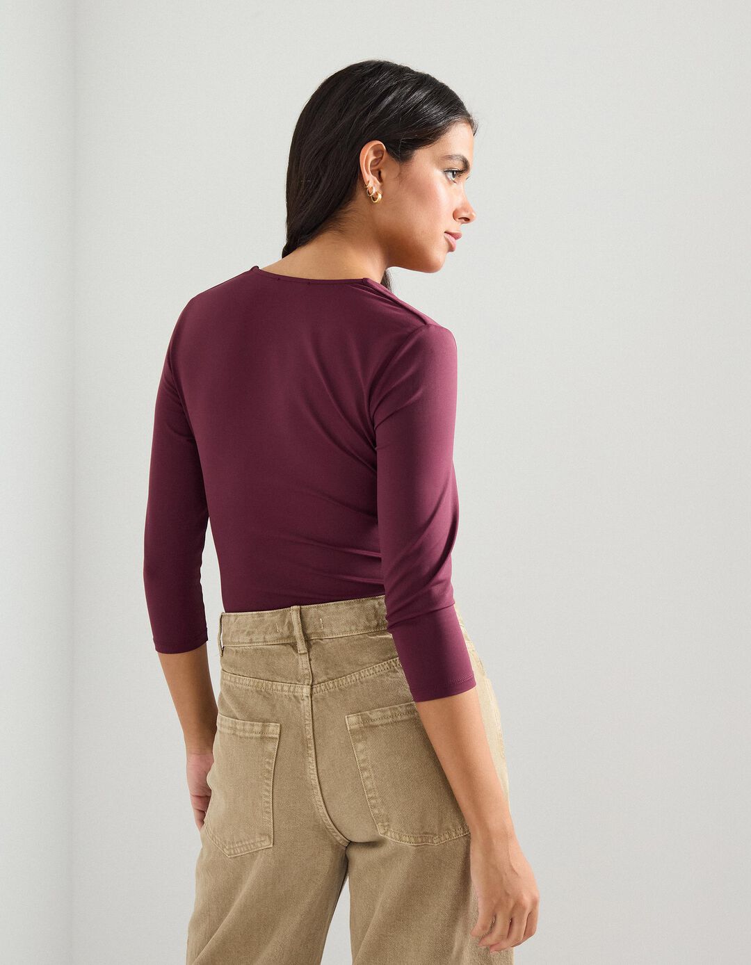 Body de Manga Comprida, Mulher, Roxo