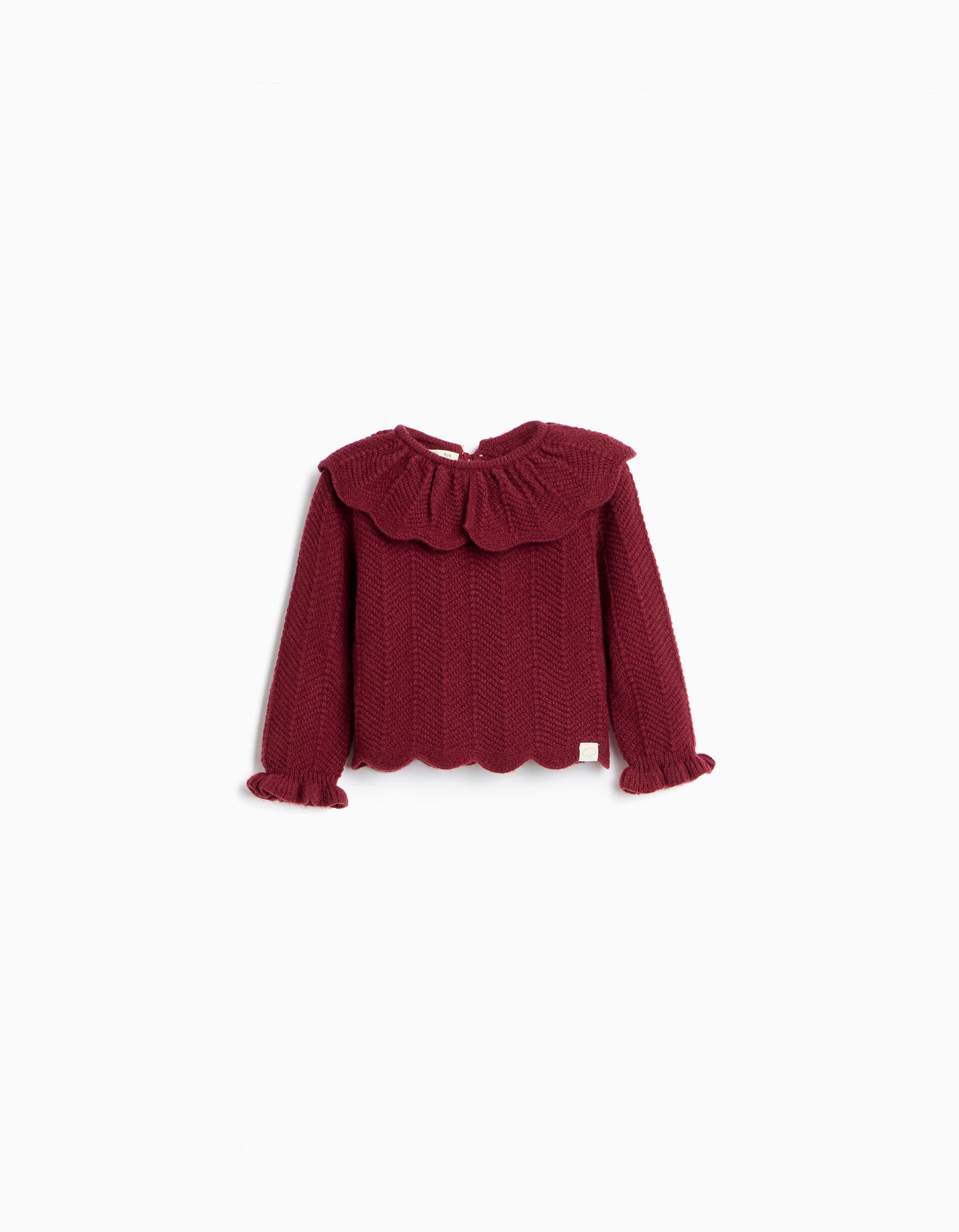 Comprar Online Camisola De Malha, Menina, Vermelho Escuro