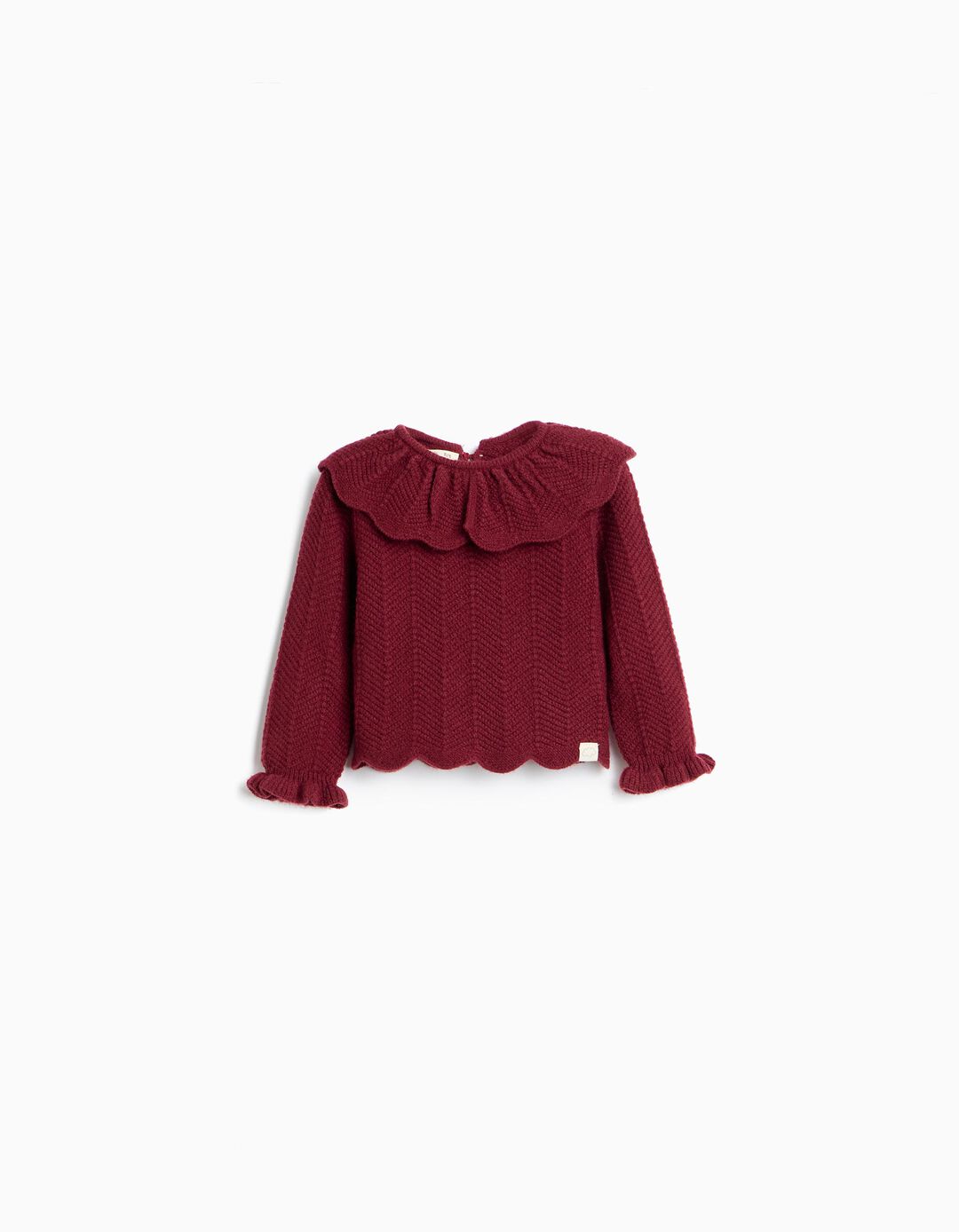 Camisola De Malha, Menina, Vermelho Escuro