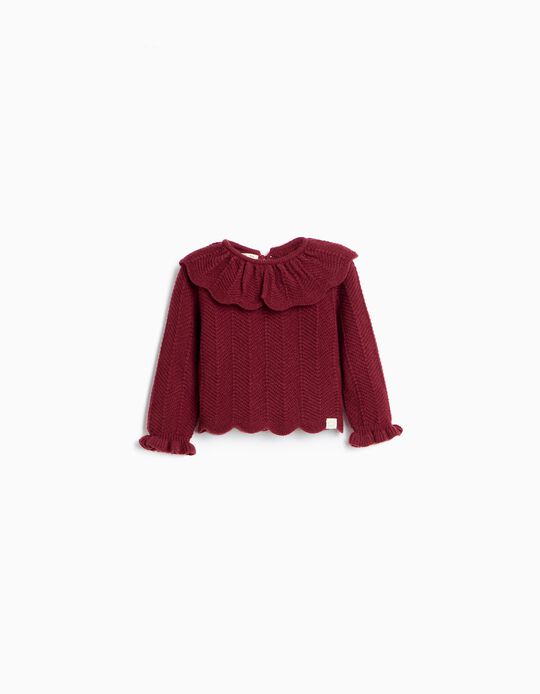 Comprar Online Camisola De Malha, Menina, Vermelho Escuro