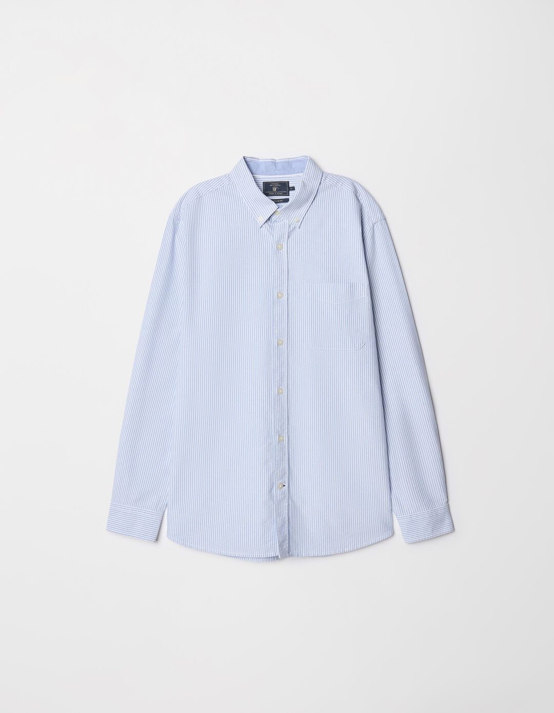 Camisa de Manga Comprida Oxford, Homem, Azul