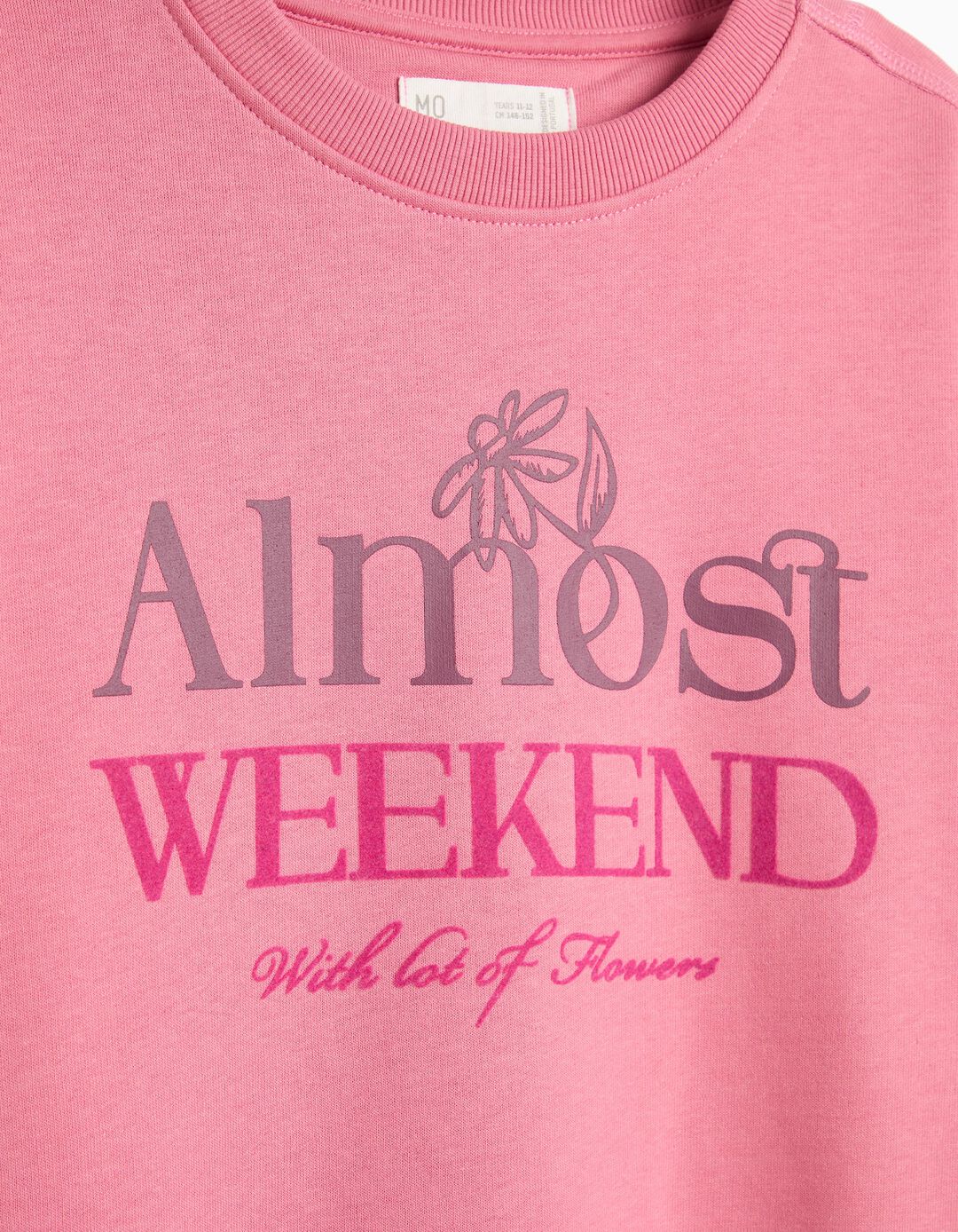 Sweatshirt Estampada, Menina, Rosa