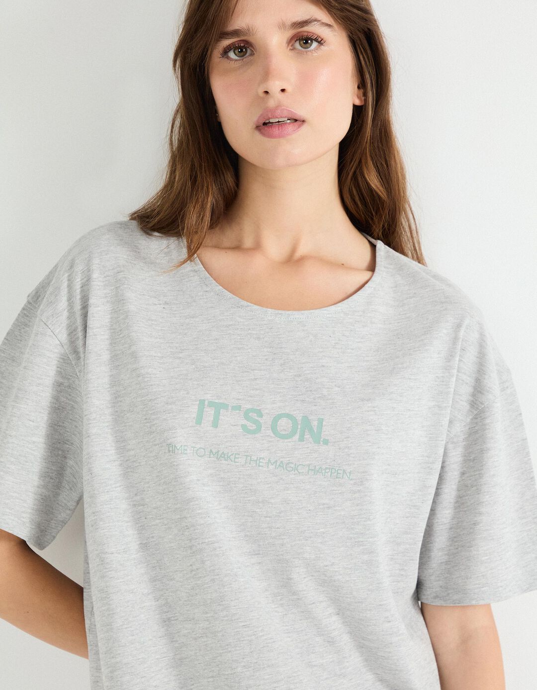 Camisa de Dormir, Mulher, Cinzento