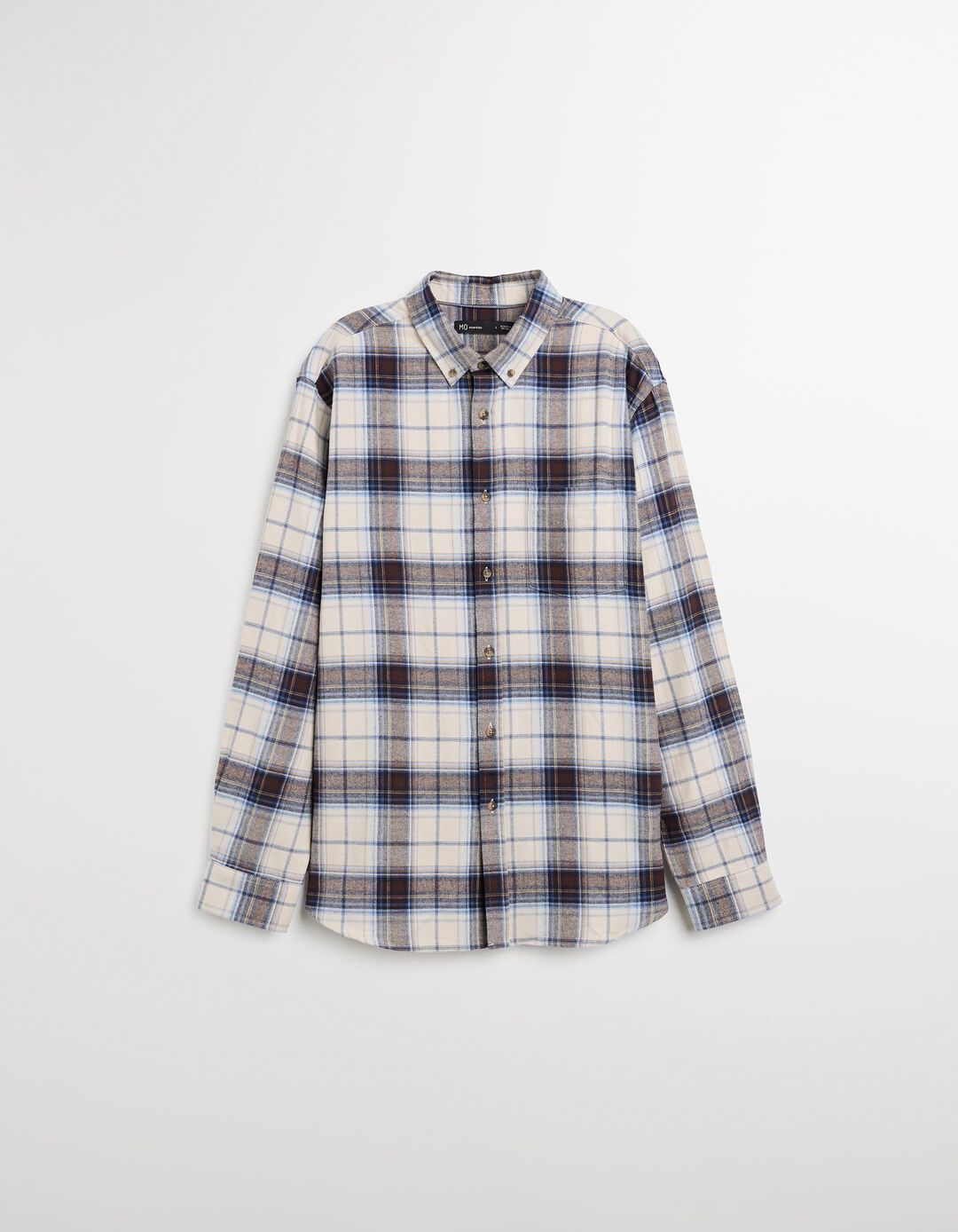 Camisa Flanela de Xadrez, Homem, Bege Claro