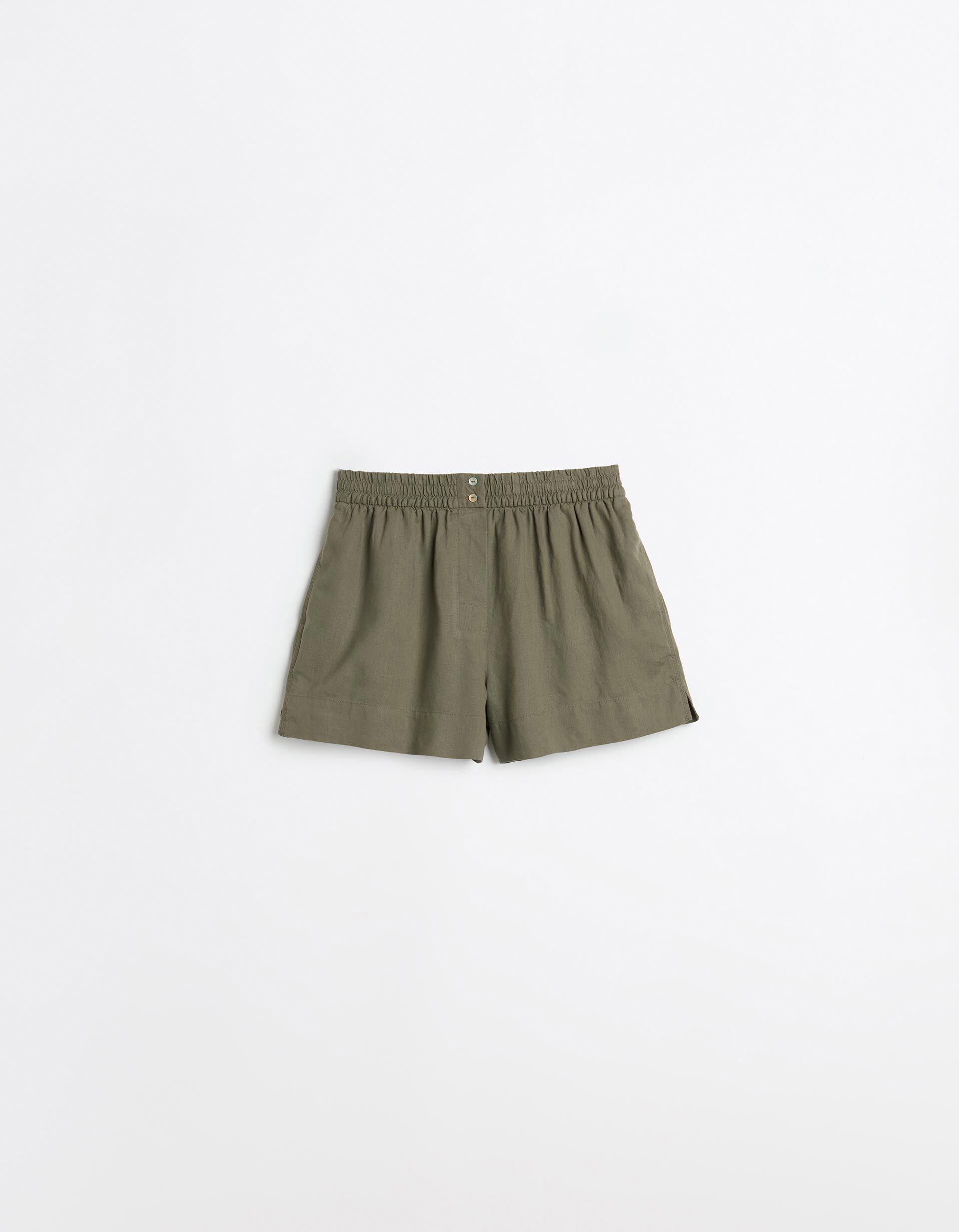 Comprar Online Cal&ccedil;&otilde;es com Linho, Mulher, Verde Escuro