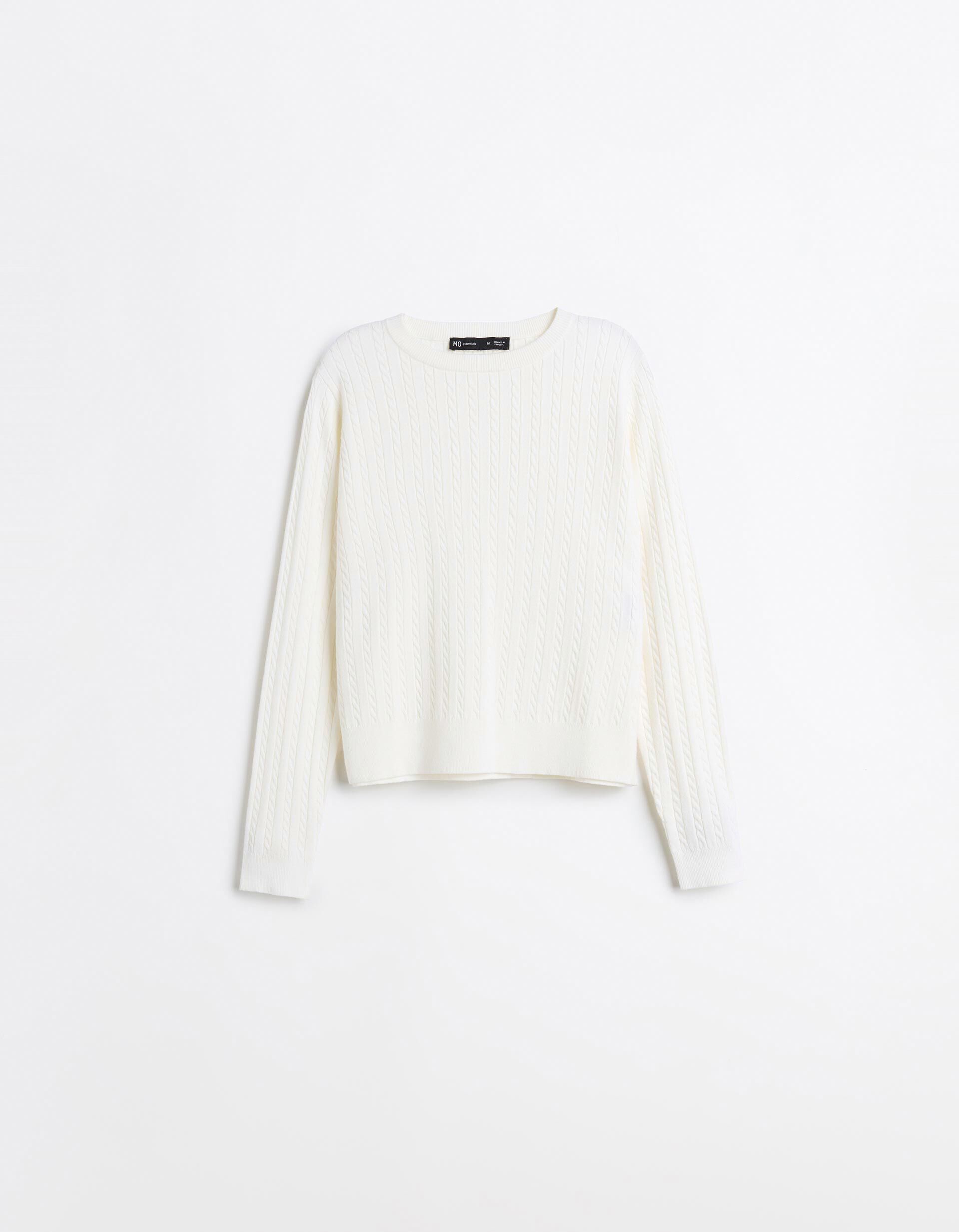 Comprar Online Sweater Tricotada Com Viscose, Mulher, Bege Claro