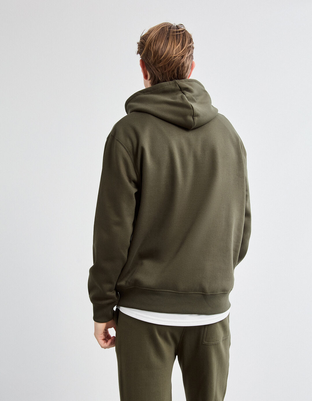 Sweatshirt com Capuz, Homem, Verde Escuro