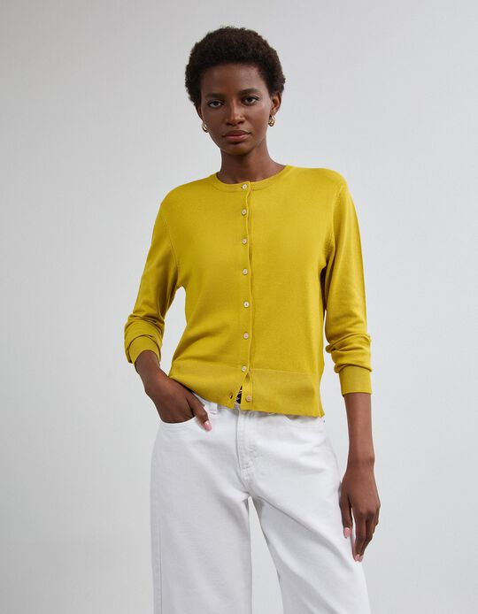 Comprar Online Casaco De Malha, Mulher, Amarelo