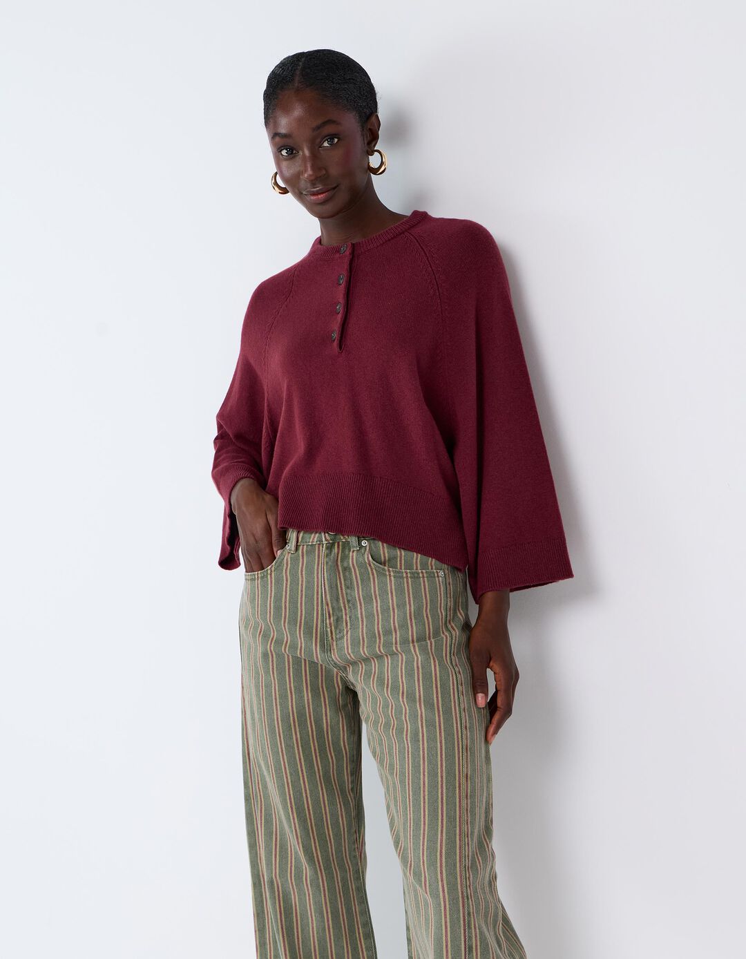 Camisola De Malha, Mulher, Vermelho Escuro 