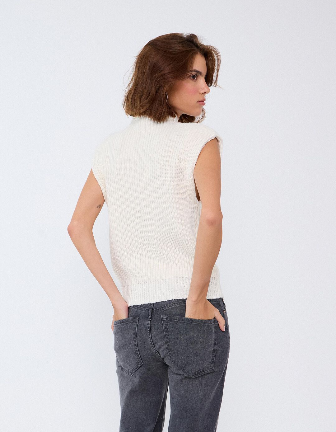 Colete De Malha, Mulher, Cru