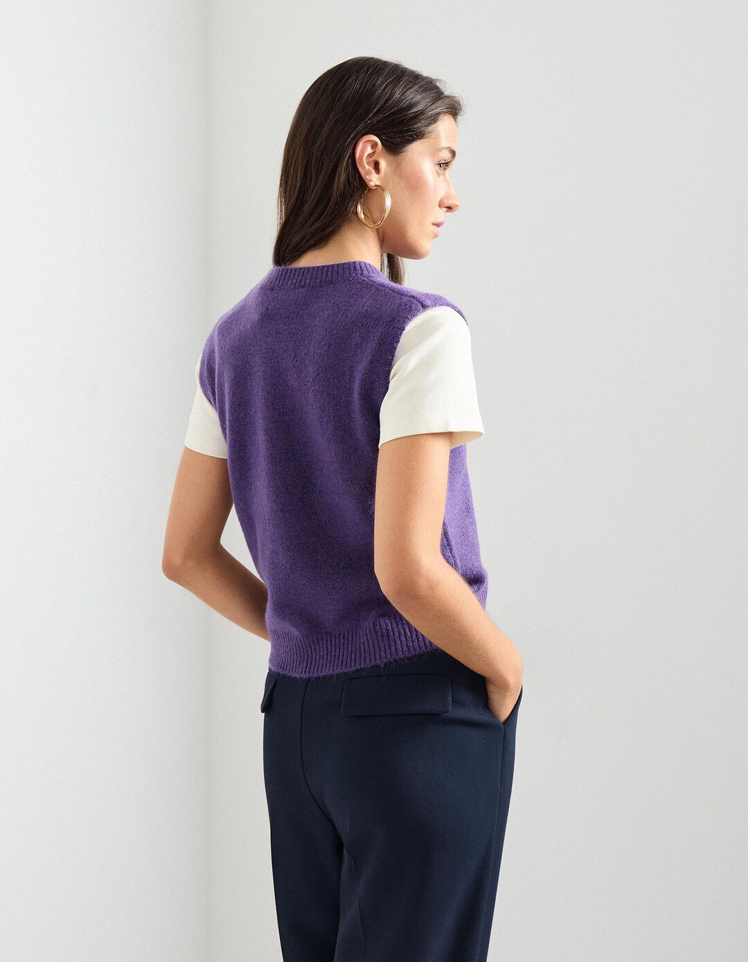 Colete de Malha, Mulher, Roxo