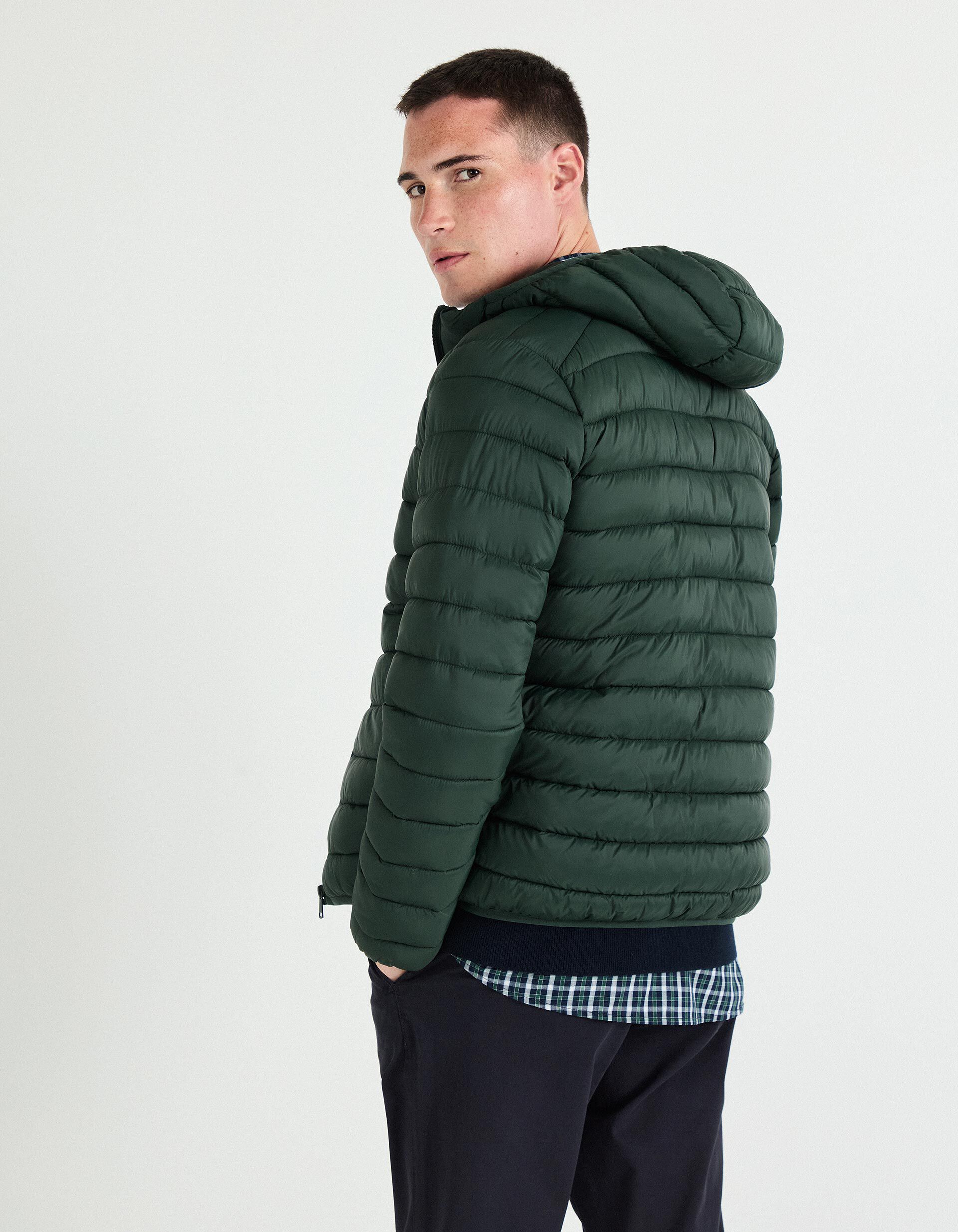 Comprar Online Casaco Acolchoado com Capuz, Homem, Verde Escuro