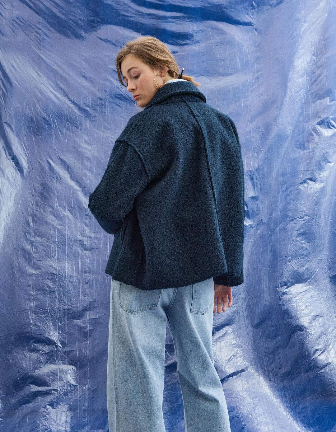 Casaco, Mulher, Azul Escuro