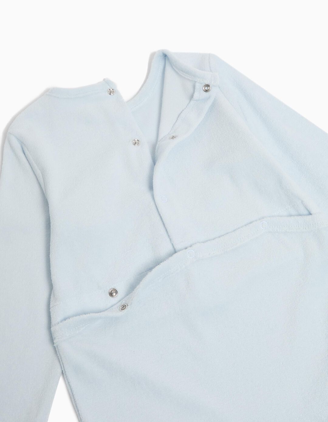 Babygrow Aveludado, Bebé Menino, Azul Claro