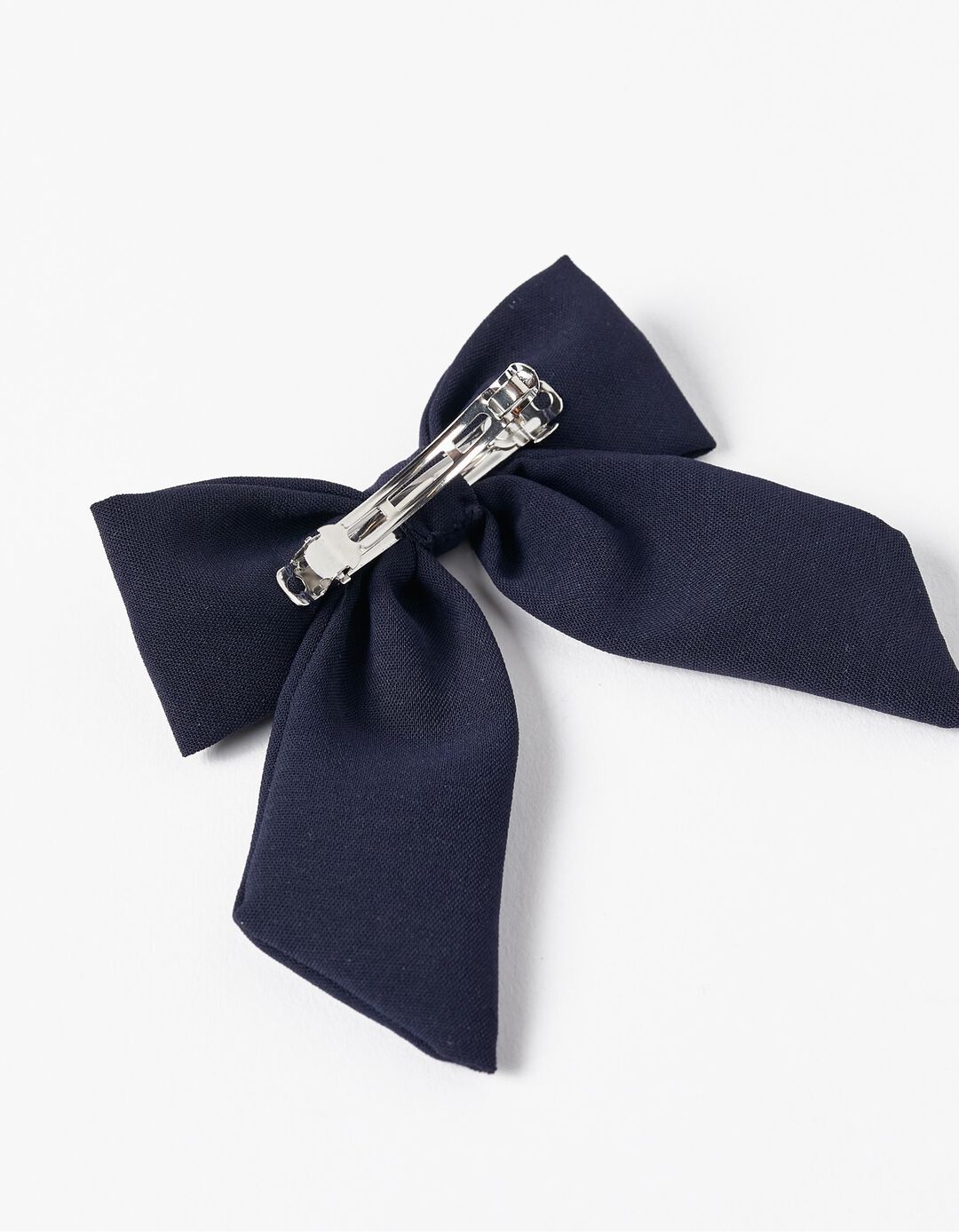 Fabric Hair Clip with Bow for Girls, Dark Blue