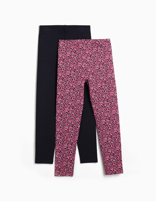 Comprar Online Pack 2 Leggings, Menina, Rosa Escuro