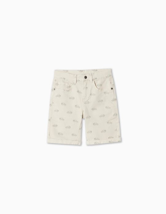 Comprar Online Printed Twill Shorts, Boy, Light Gray