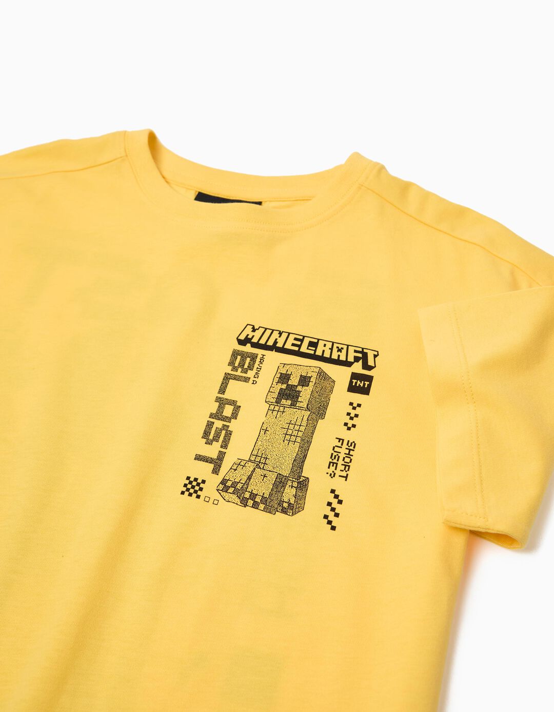 T-shirt Manga Curta 'Minecraft', Menino, Amarelo