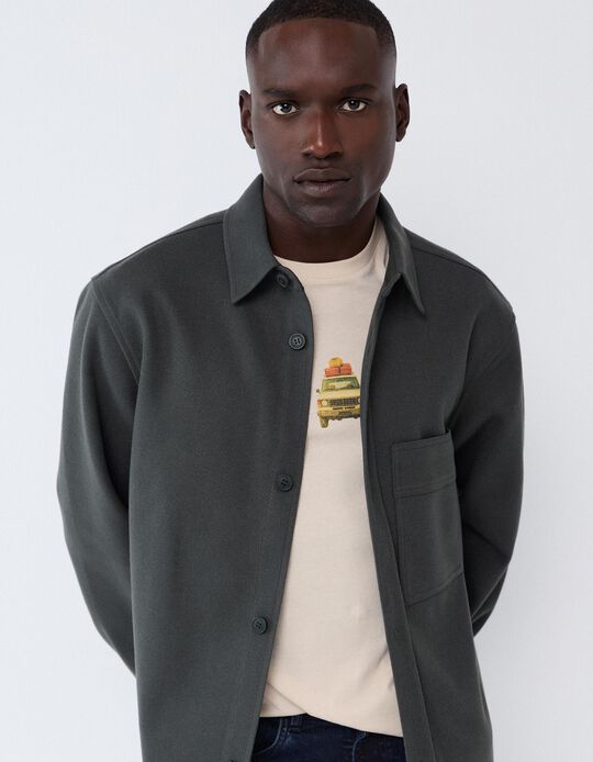 Comprar Online Sobrecamisa Em Malha, Homem, Verde Escuro