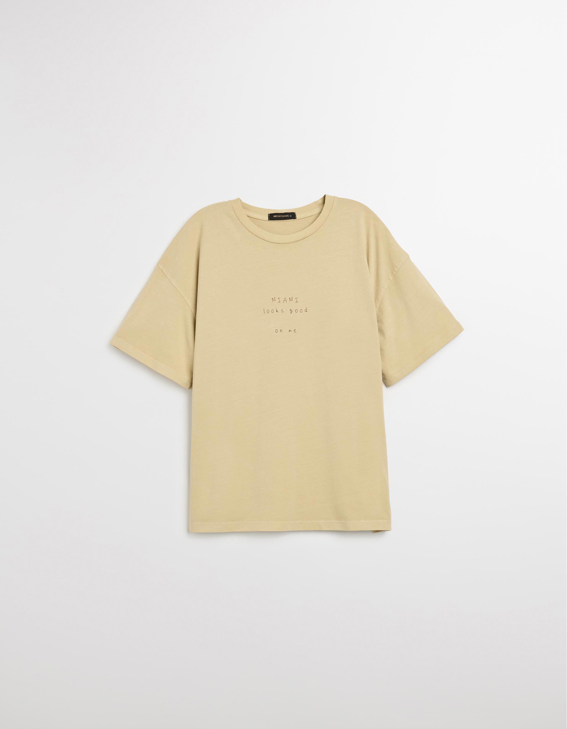 Comprar Online T-shirt Print, Mulher, Bege Claro 