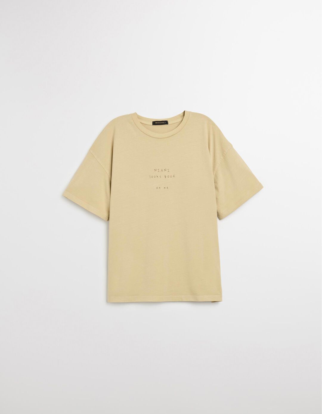 T-shirt Print, Mulher, Bege Claro 