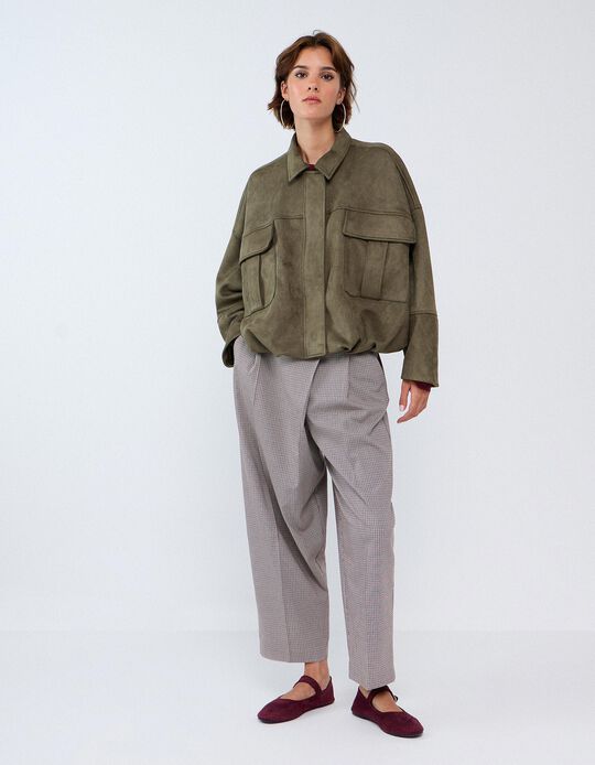 Comprar Online Casaco Efeito Camur&ccedil;a, Mulher, Verde