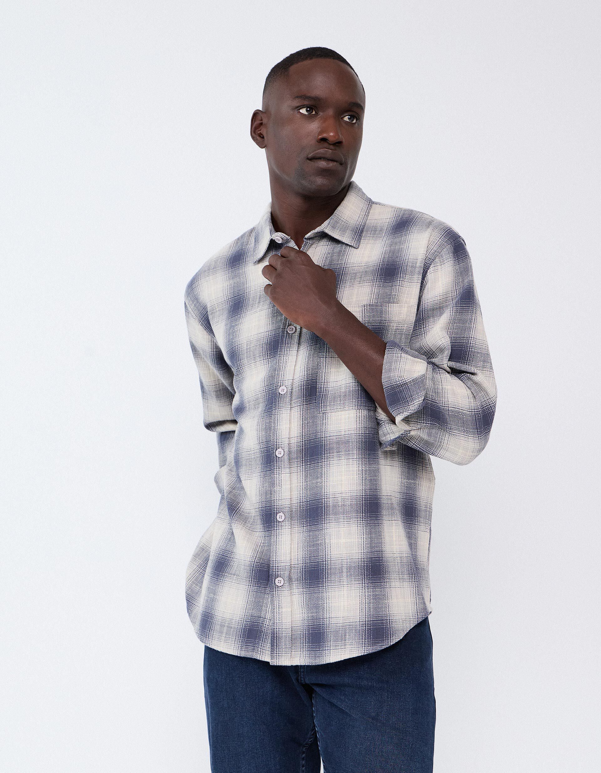 Comprar Online Camisa Aos Quadrados, Homem, Azul