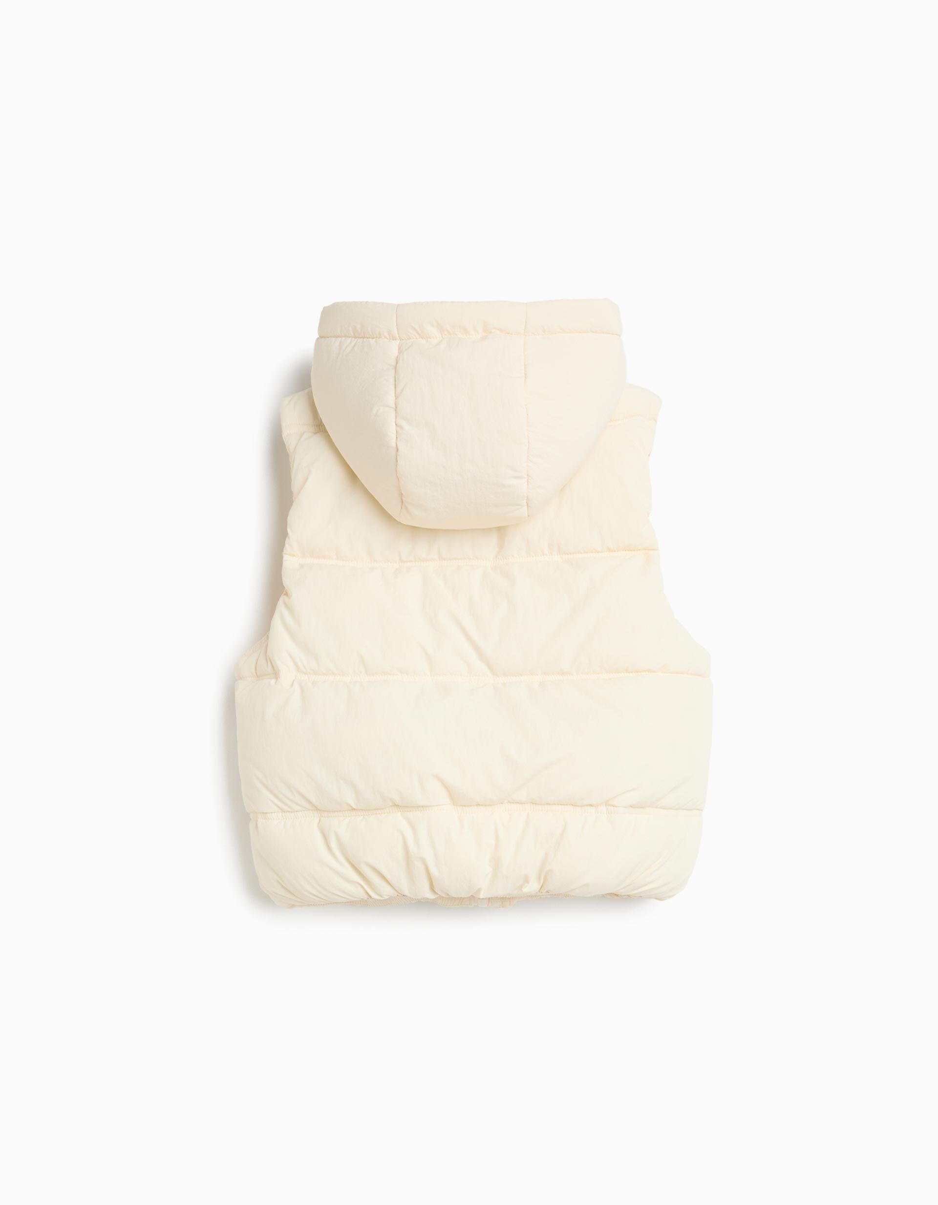Comprar Online Colete Acolchoado Com Capuz, Menina, Bege Claro