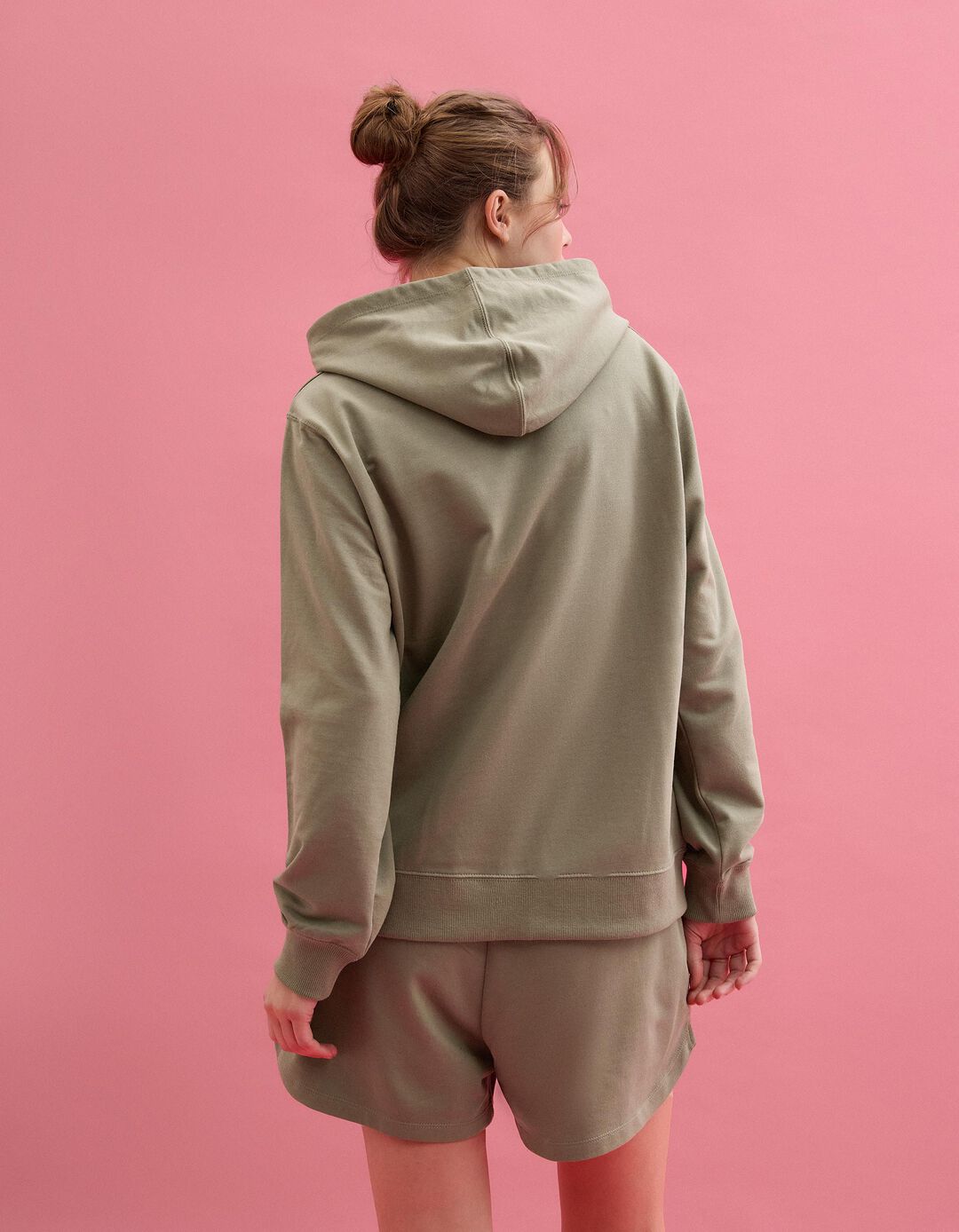 Sweatshirt com Capuz, Mulher, Verde Escuro