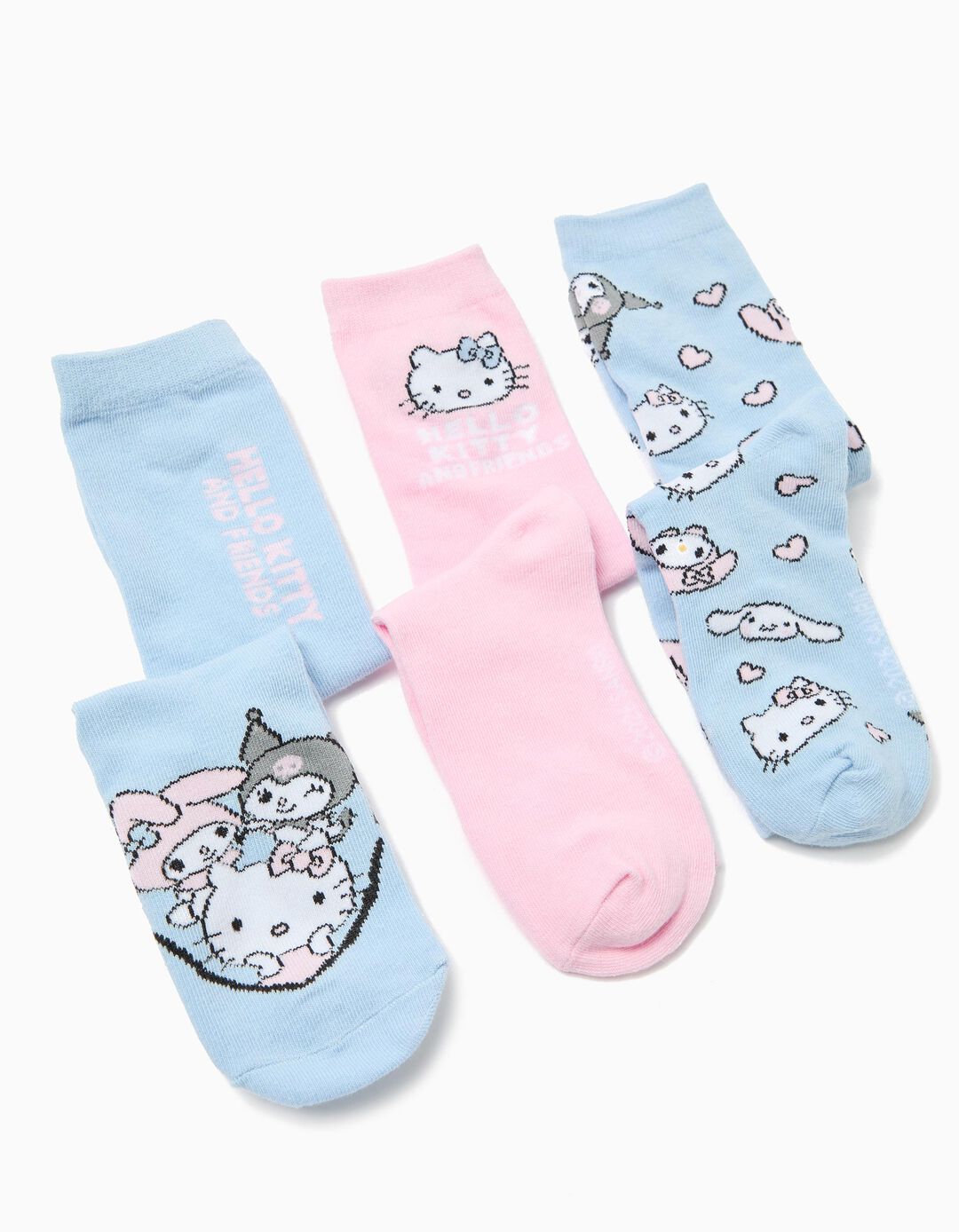 Pack 3 Meias 'Hello Kitty', Menina, Multicor