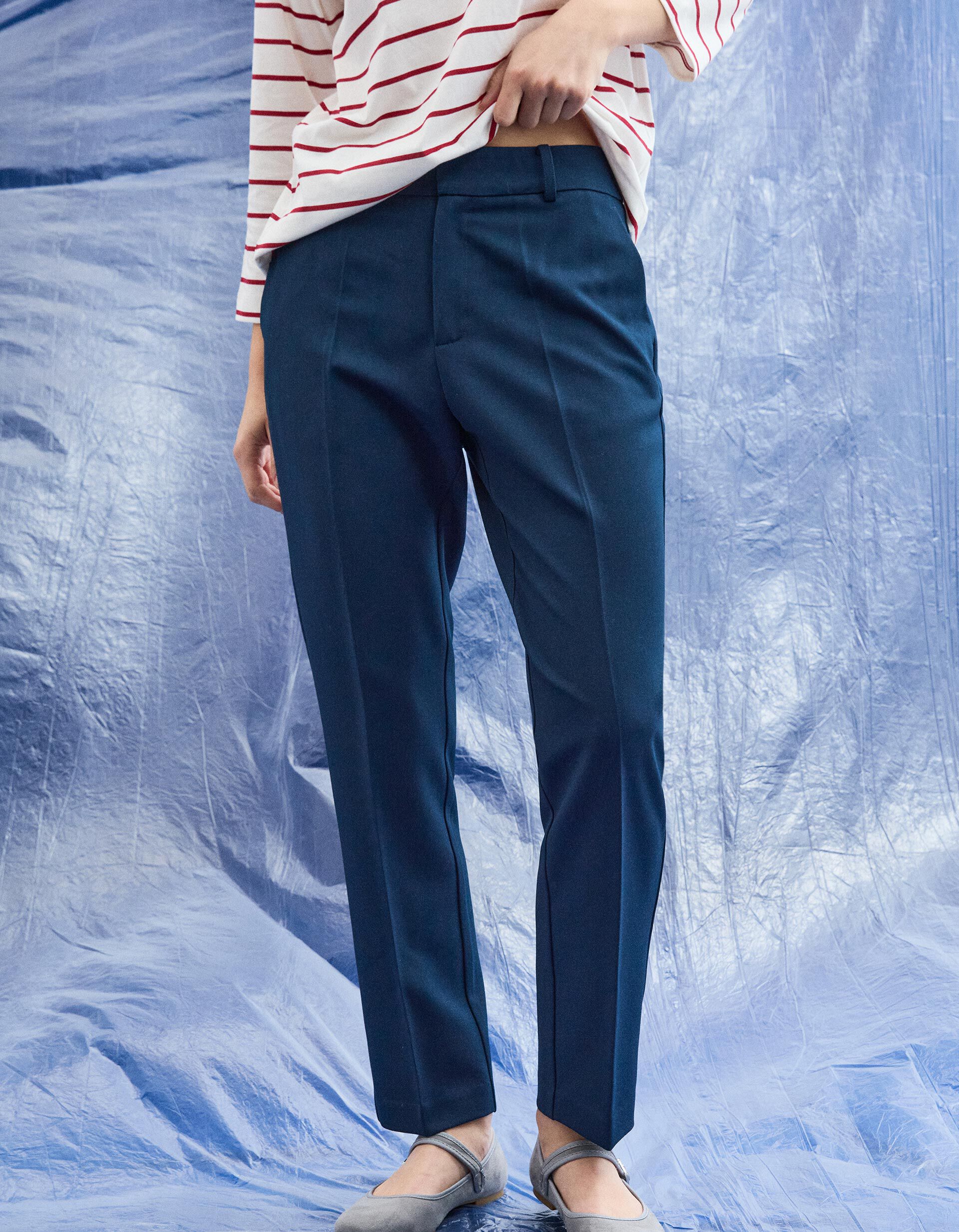 Comprar Online Cal&ccedil;as 'Tailored', Mulher, Azul Escuro