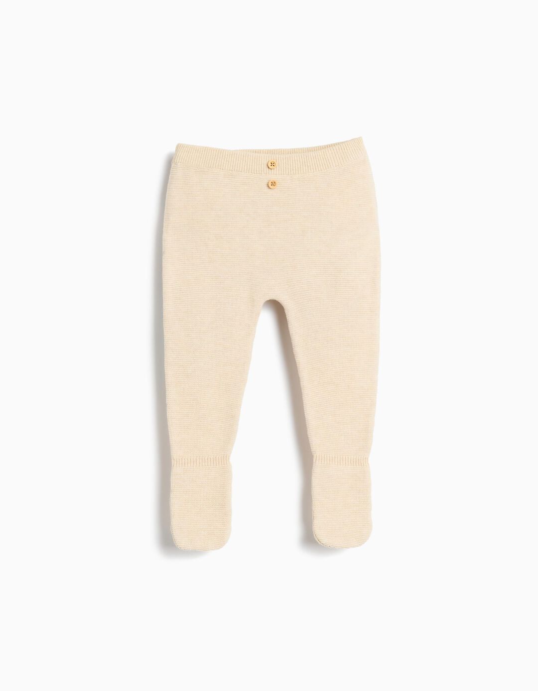 Calças com Pés, Recém-Nascido, Bege Claro