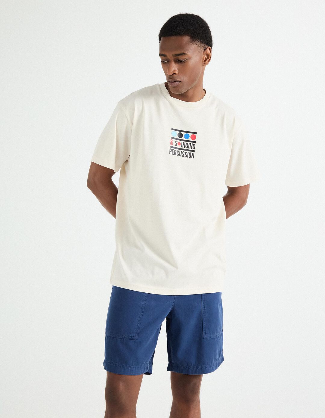 T-shirt Print, Homem, Cinzento Claro 