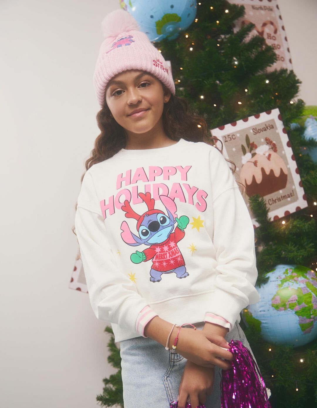 Sweatshirt 'Stitch' ©Disney, Menina, Branco