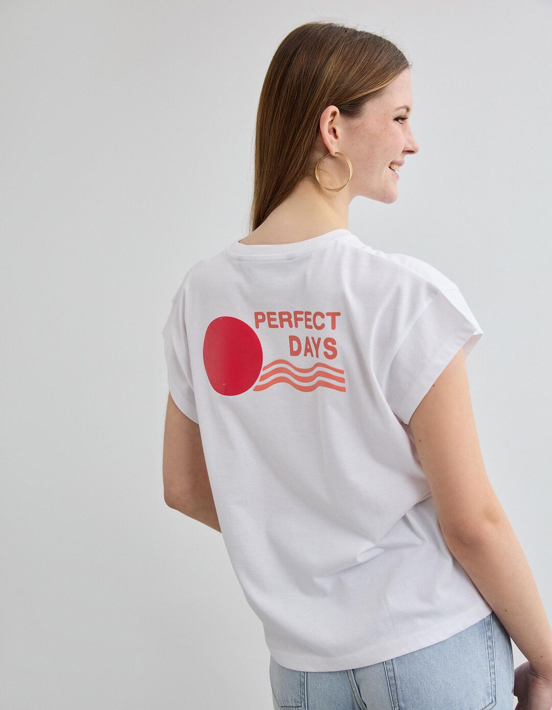 T-shirt Estampado, Mulher, Branco