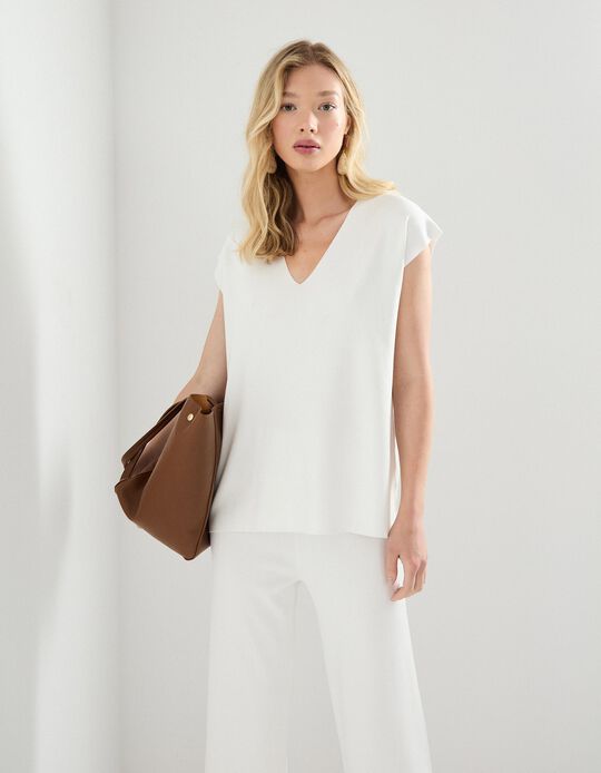 Comprar Online Colete de Malha, Mulher, Branco 