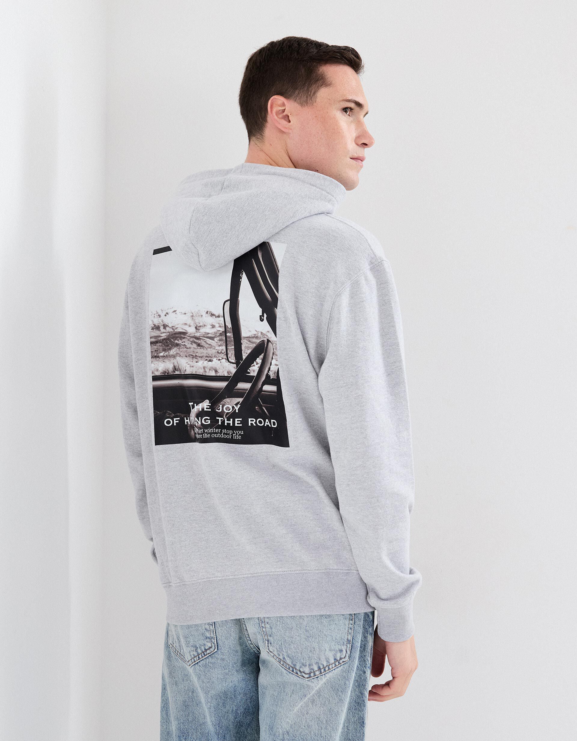 Comprar Online Sweatshirt com Capuz, Homem, Cinzento Claro