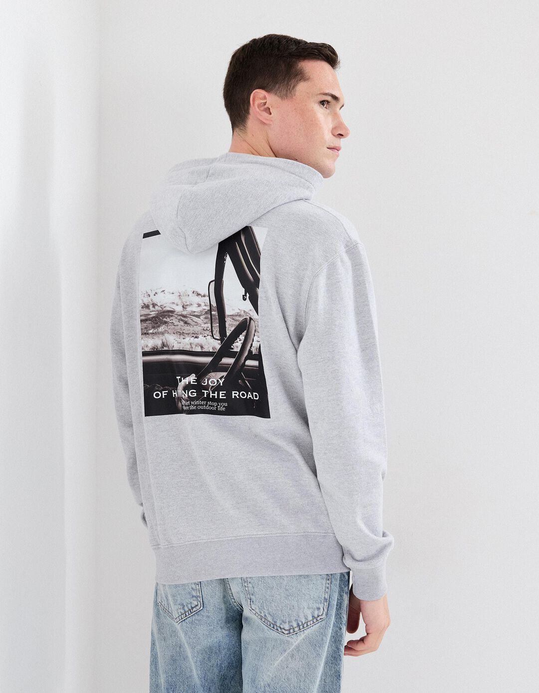 Sweatshirt com Capuz, Homem, Cinzento Claro