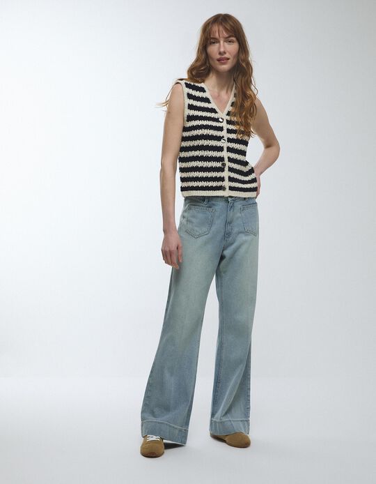 Comprar Online Cal&ccedil;as de Ganga Wide Leg, Mulher, Azul Claro