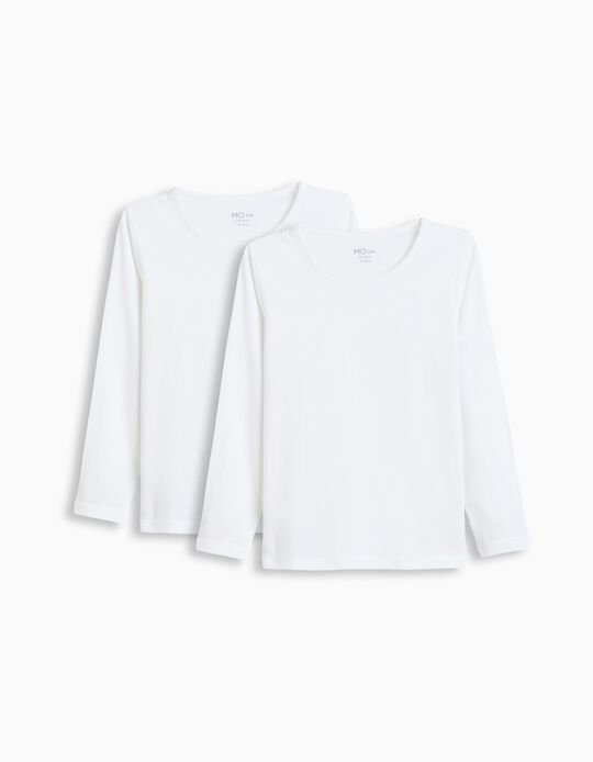 Comprar Online Pack 2 Camisolas Manga Comprida, Menino, Branco