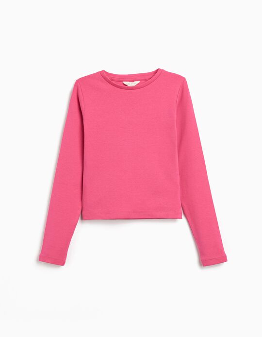 Comprar Online T-shirt Manga Comprida, Menina, Rosa Escuro