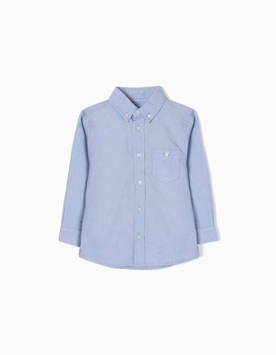 Camisa Manga Comprida para Bebé Menino, Azul