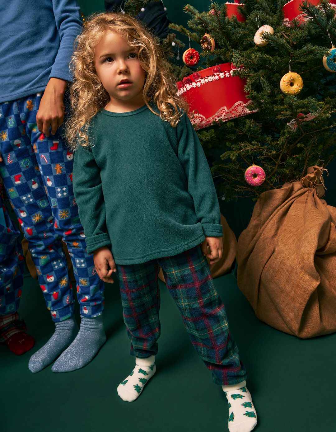 Pijama Polar De Natal, Beb&eacute;, Verde Escuro