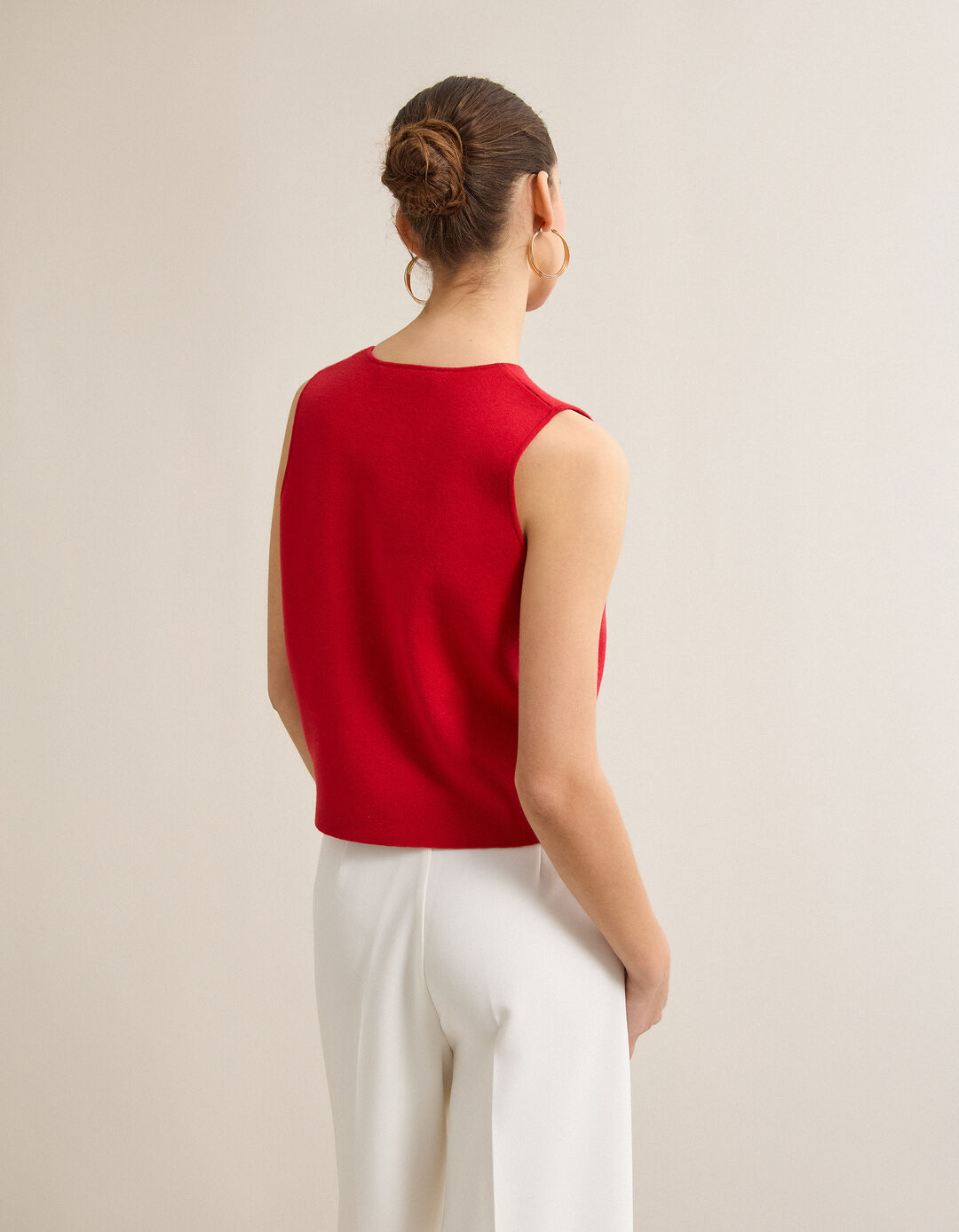 Colete de Malha, Mulher, Vermelho