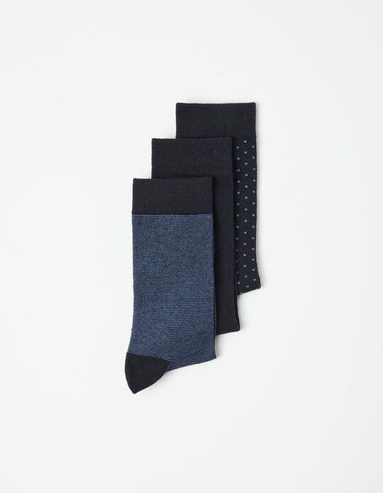 Comprar Online Pack 3 Pares de Meias, Homem, Azul Escuro