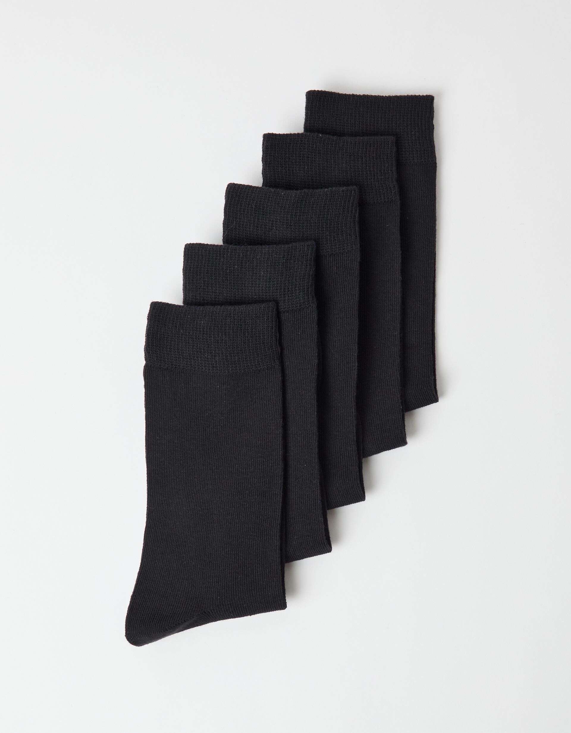 Comprar Online Pack 5 Pares de Meias Lisas, Homem, Preto