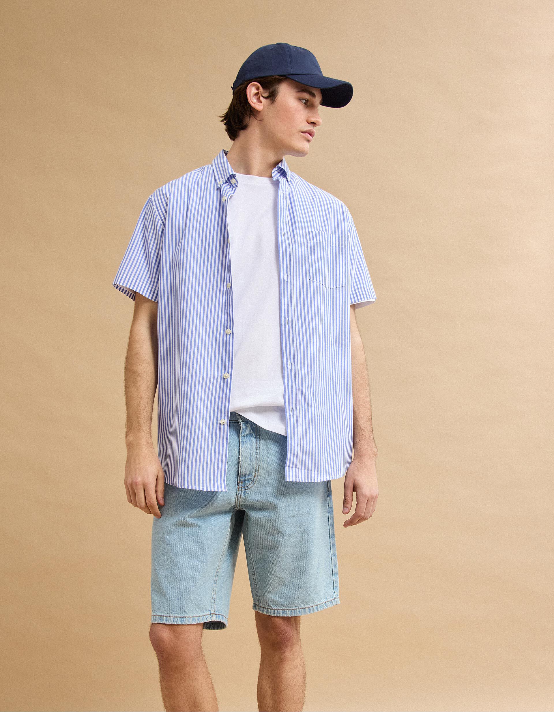 Comprar Online Camisa Manga Curta, Homem, Azul