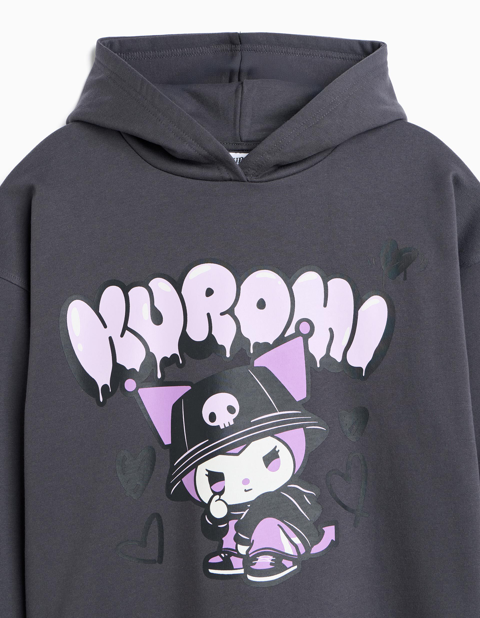 Comprar Online Sweatshirt Com Capuz 'Kuromi', Menina, Cinzento Escuro